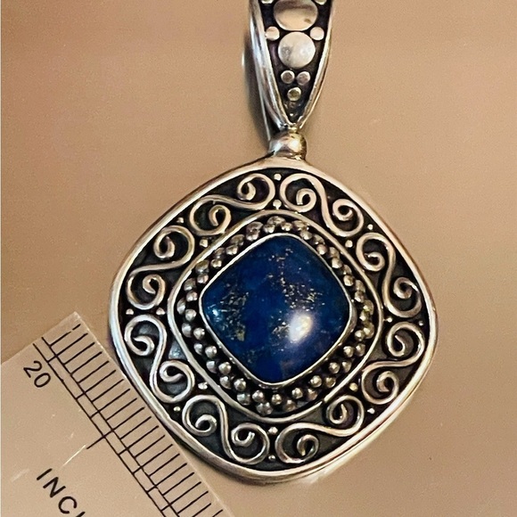 BA Suarti Designer Signed Sterling Silver 925 Blue Lapis lazuli pendant Bali - Picture 7 of 10